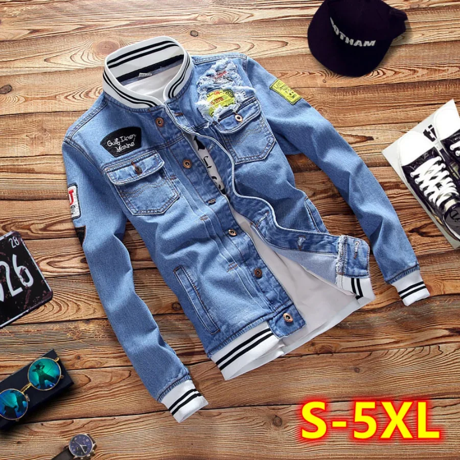 Bomber Jacket Men - Mới 2022 Nam Áo Khoác Denim