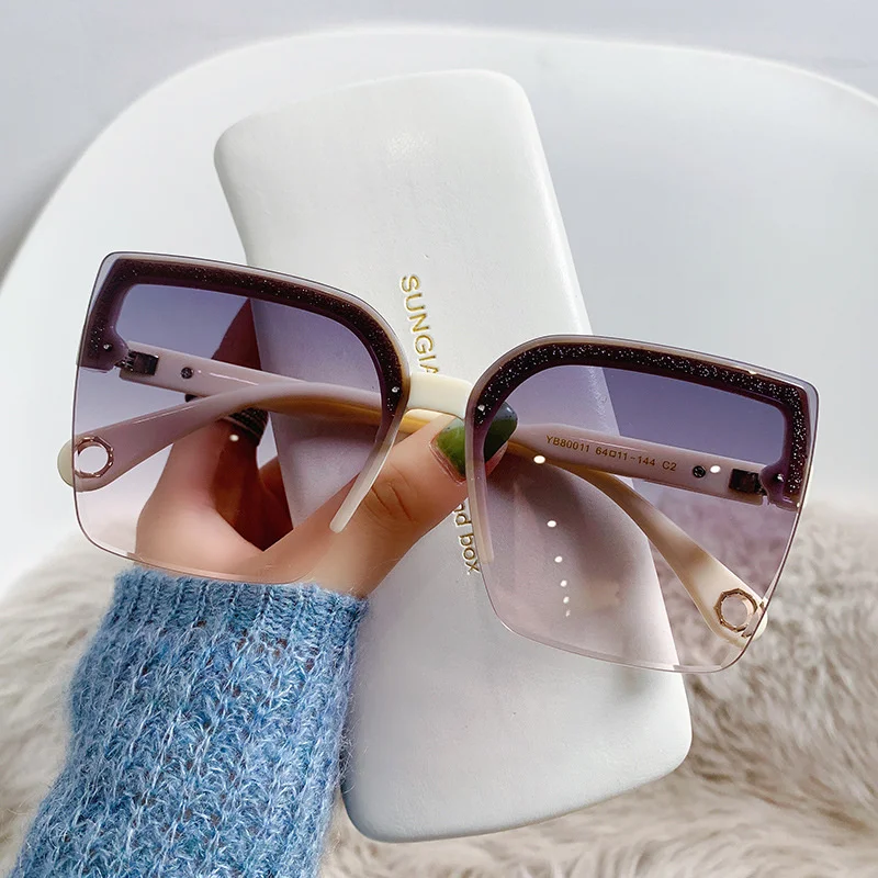 Men'S Fashion Luxury Brands - Oversized Sunglasses Man Woman Fashion Rimless