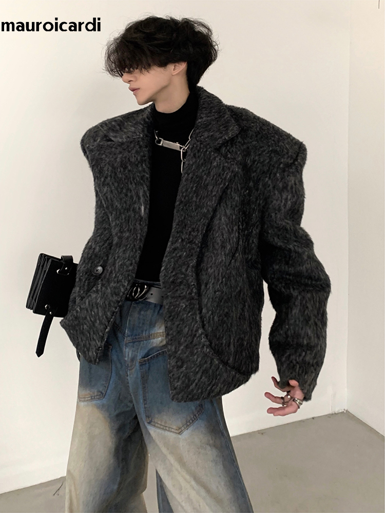 Men'S Fashion Light Jacket - Mauroicardi Autumn Winter Warm Thick Grey