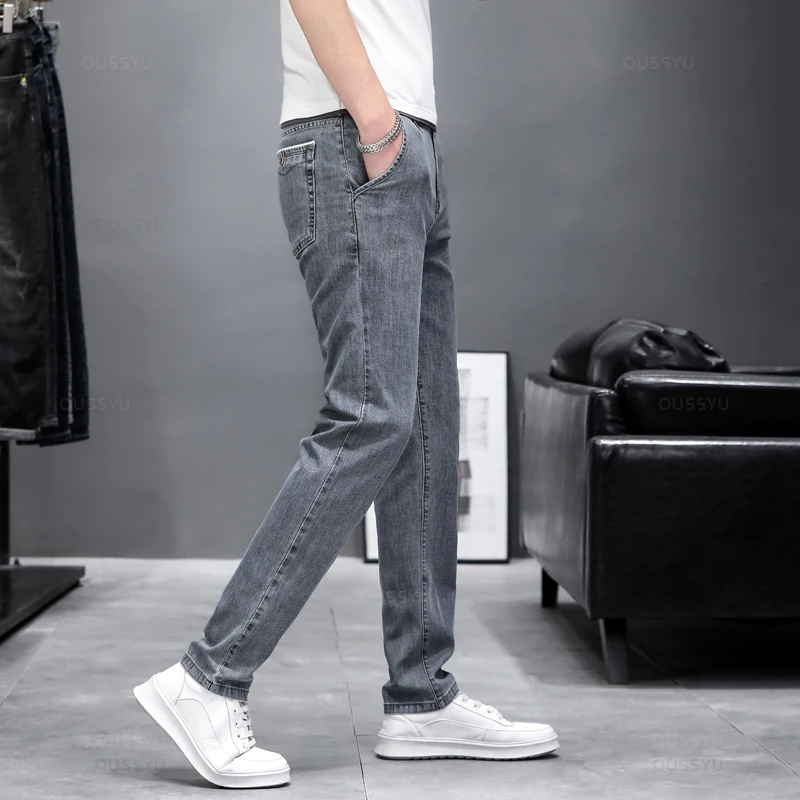 Men'S Fashion Grey Jeans - Autumn Stretch Skinny Jeans Men Fashion