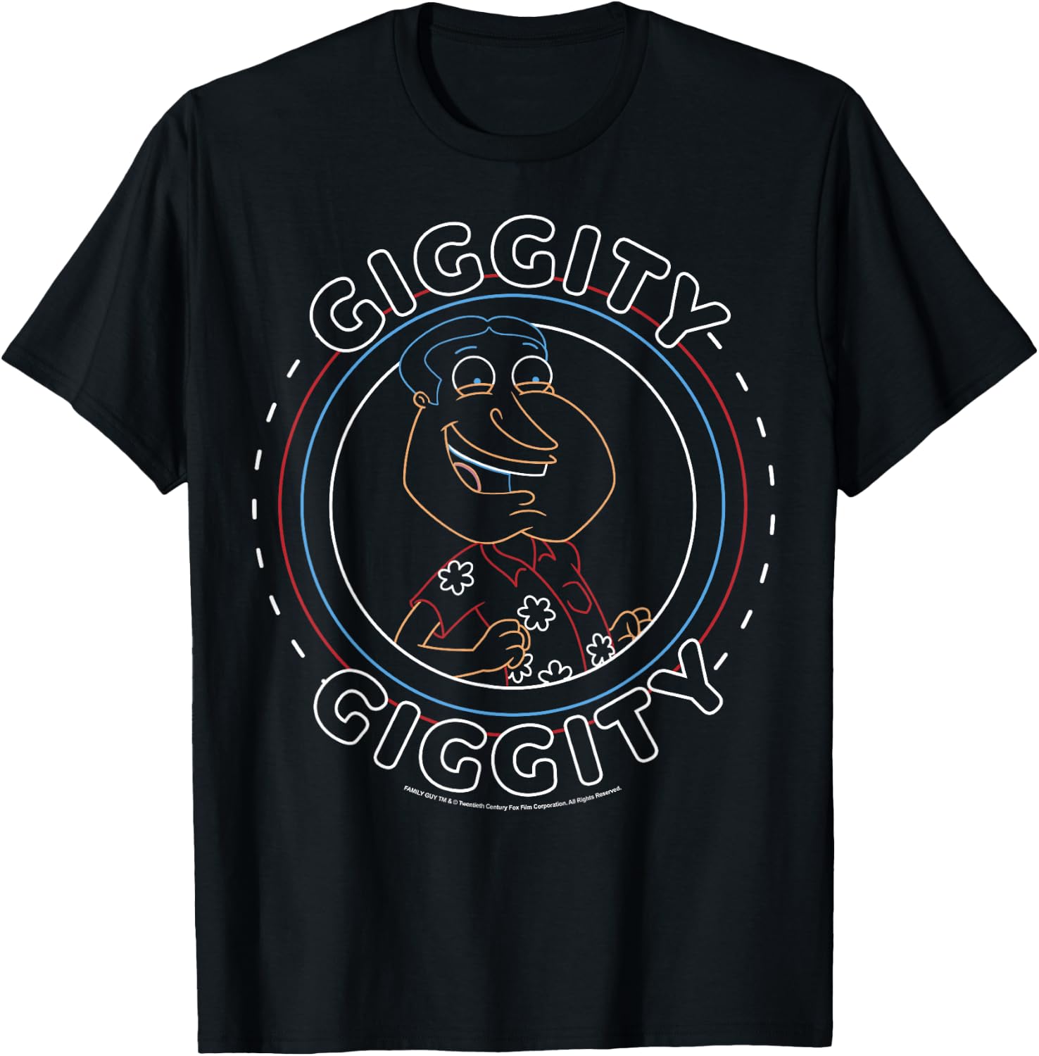 Men'S Fashion For Big Guys - Family Guy Giggity Neon Outline Big