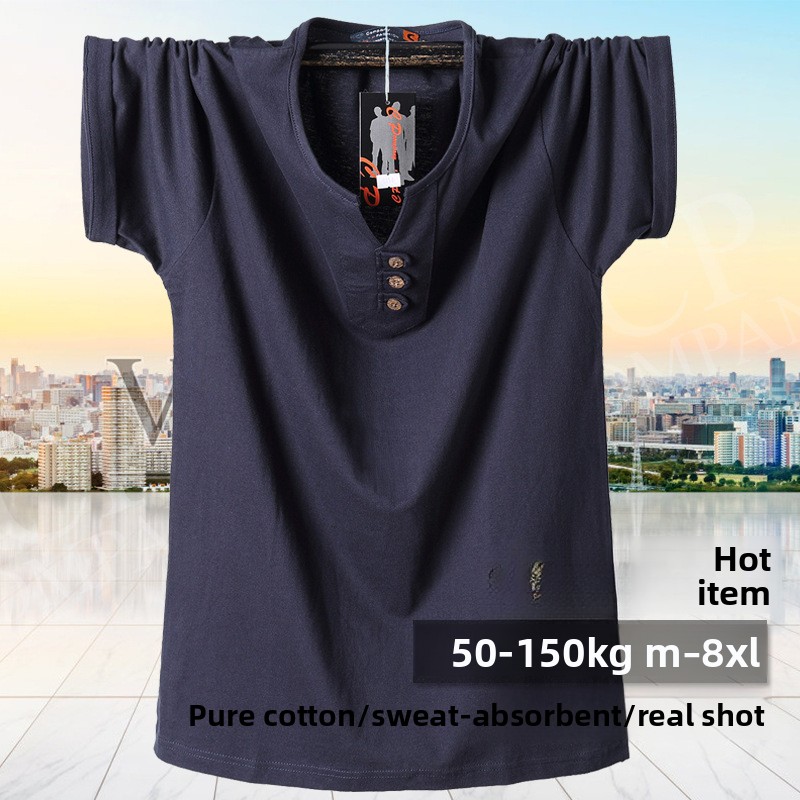 Men'S Fashion For Big Guys - Áo thun nam QICHE cổ chữ