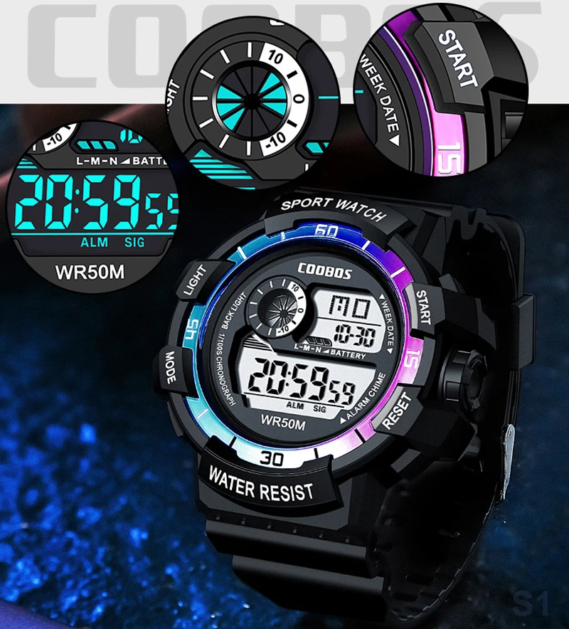 COOBOS Children Digital Watch  - đánh giá và giá Mens Fashion In 1920