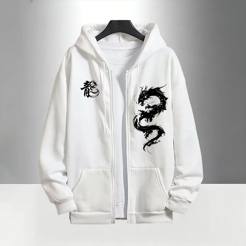 Chinese Dragon Print Tracksuit - đánh giá và giá Men'S Fashion Zipper Hoodie