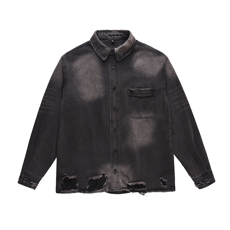 Men's High Street Ripped Jeans - đánh giá và giá Denim Jacket Vintage