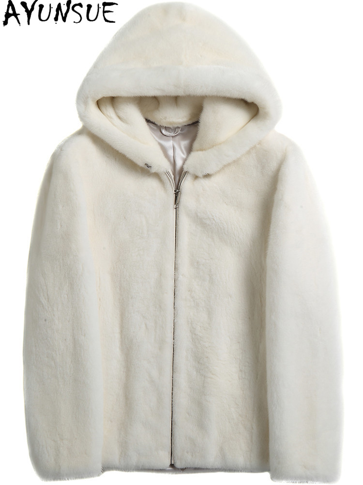 AYUSNUE Natural Mink Coat Men  - đánh giá và giá Men'S Fashion Zipper Hoodie
