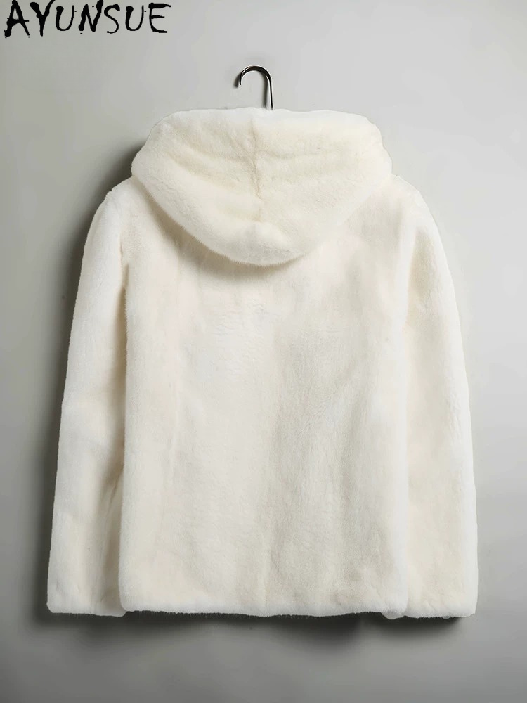 AYUSNUE Natural Mink Coat Men  - đánh giá và giá Men'S Fashion Zipper Hoodie