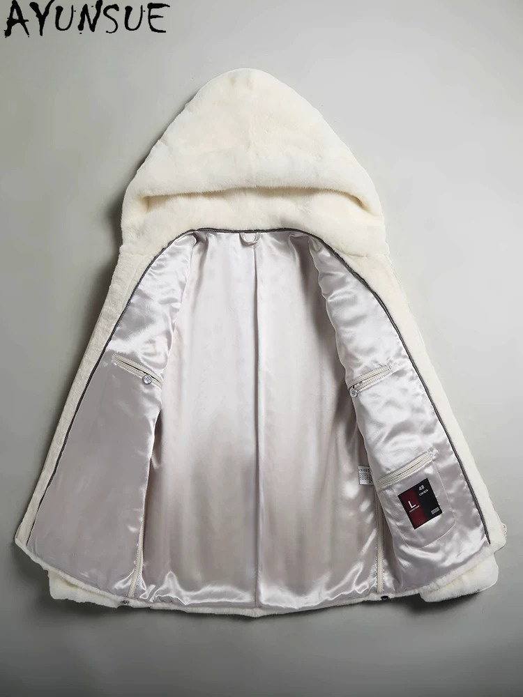 AYUSNUE Natural Mink Coat Men  - đánh giá và giá Men'S Fashion Zipper Hoodie