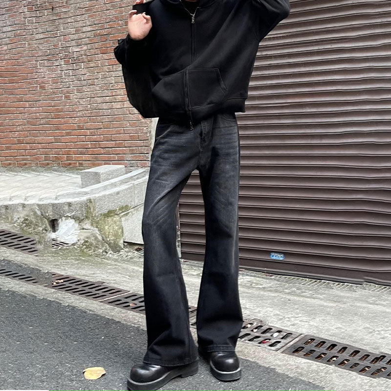Men Black Solid Color Straight - đánh giá và giá Men'S Fashion Jeans And Boots