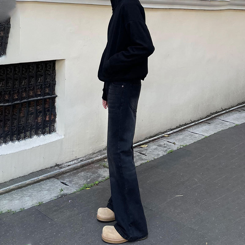 Men Black Solid Color Straight - đánh giá và giá Men'S Fashion Jeans And Boots