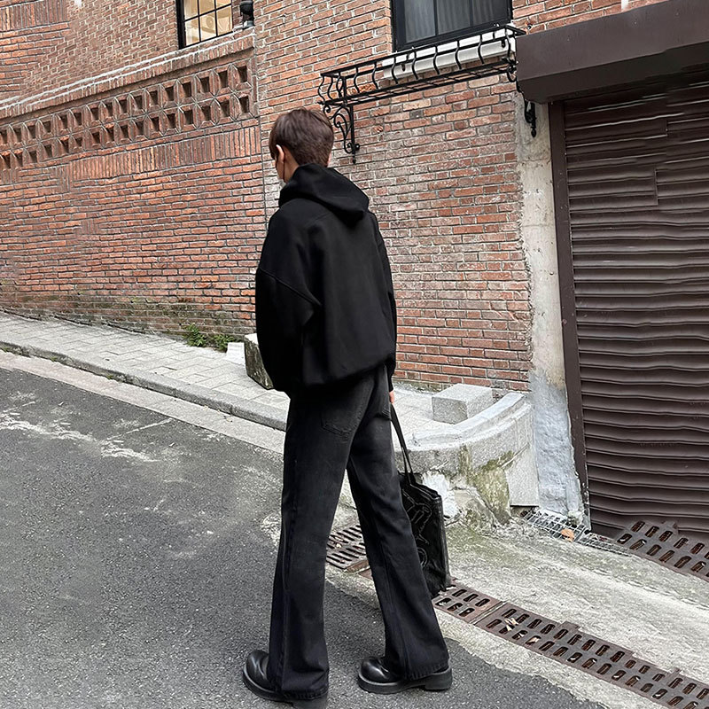 Men Black Solid Color Straight - đánh giá và giá Men'S Fashion Jeans And Boots