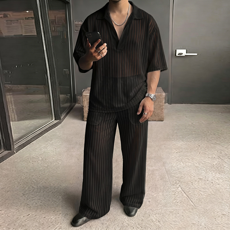 INCERUN Men's Sets Striped Mes - đánh giá và giá Mens Fashion Streetwear
