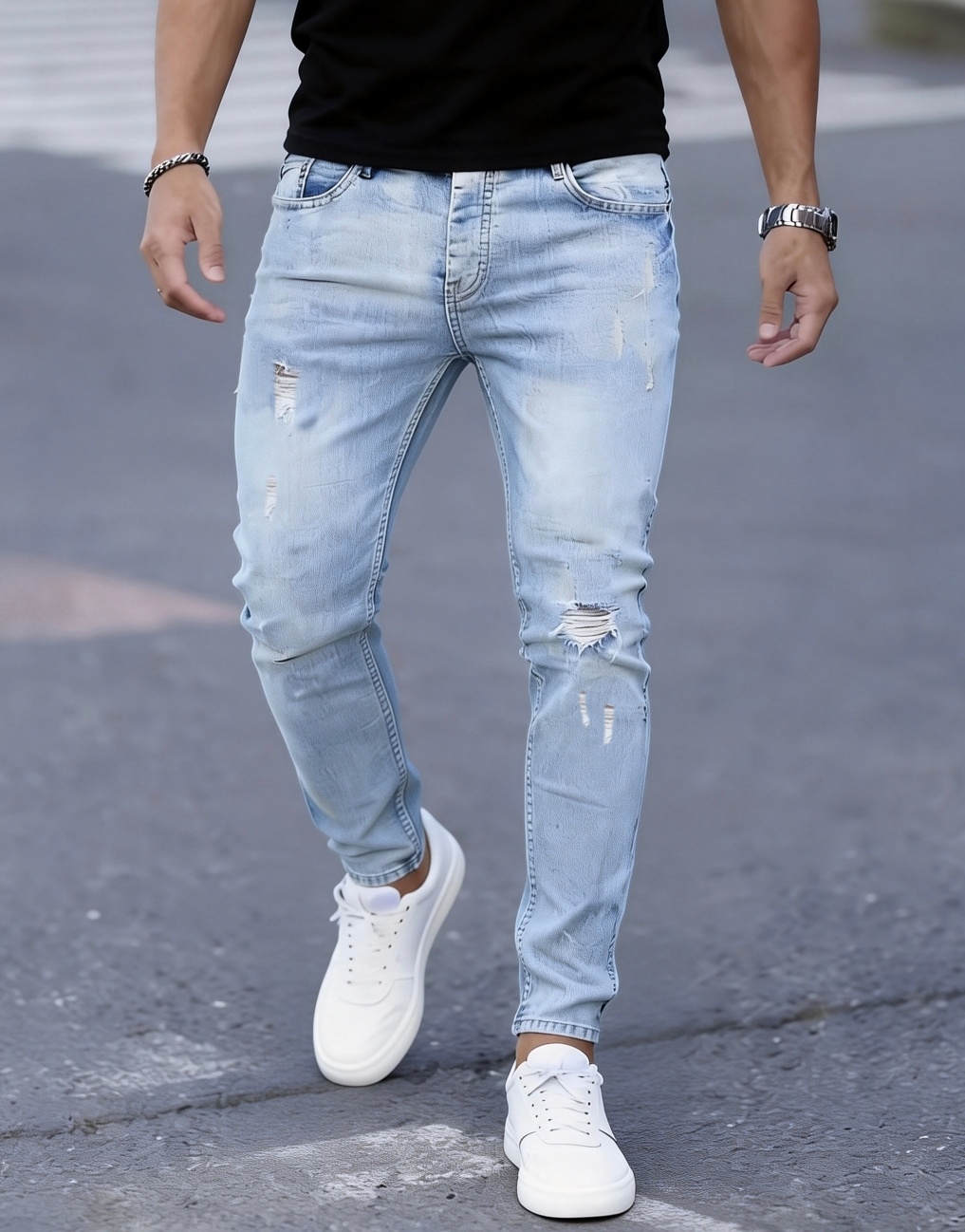 Men'S Slim Fit Stretch Ripped  - đánh giá và giá Men'S Fashion Young Professional
