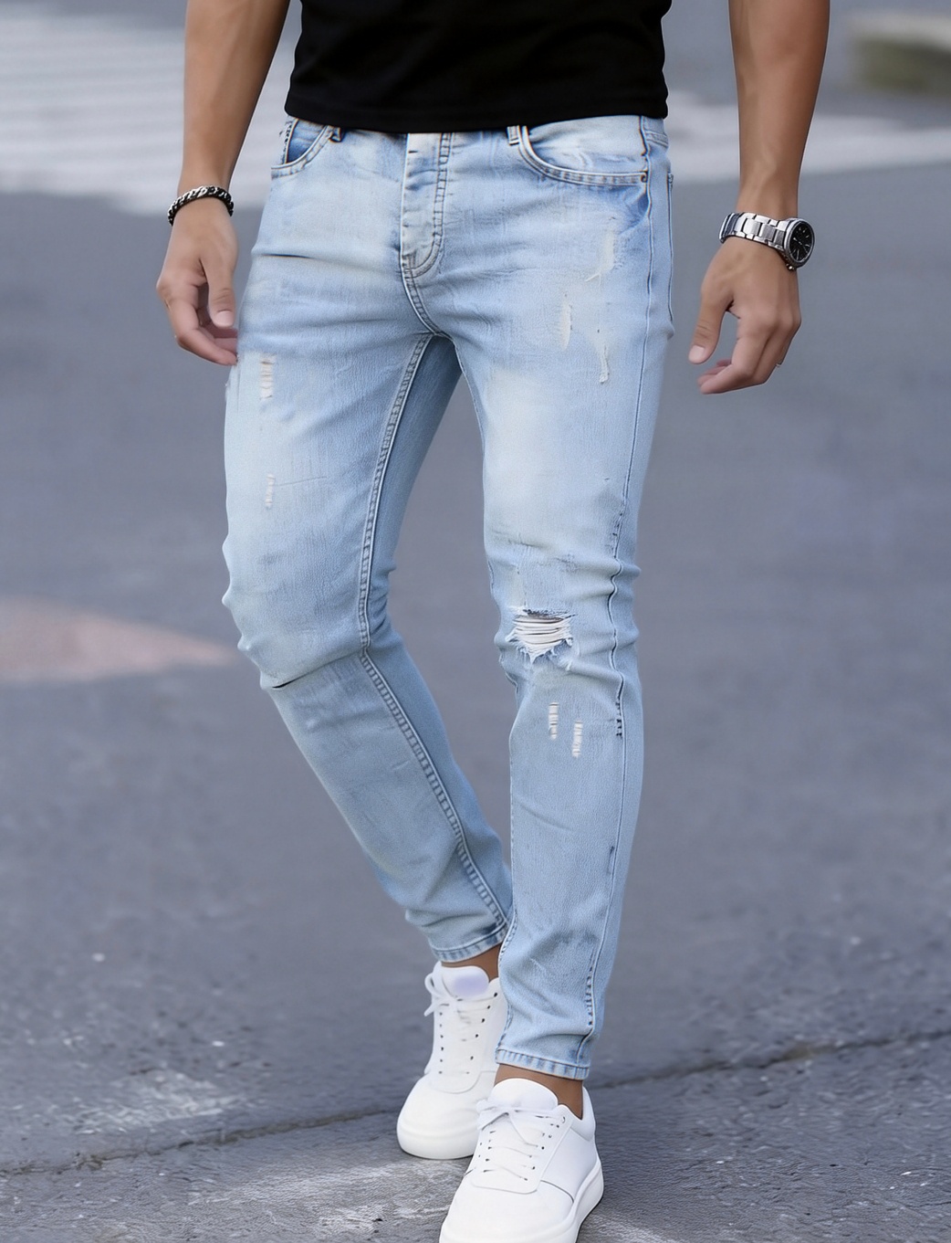 Men'S Slim Fit Stretch Ripped  - đánh giá và giá Men'S Fashion Young Professional