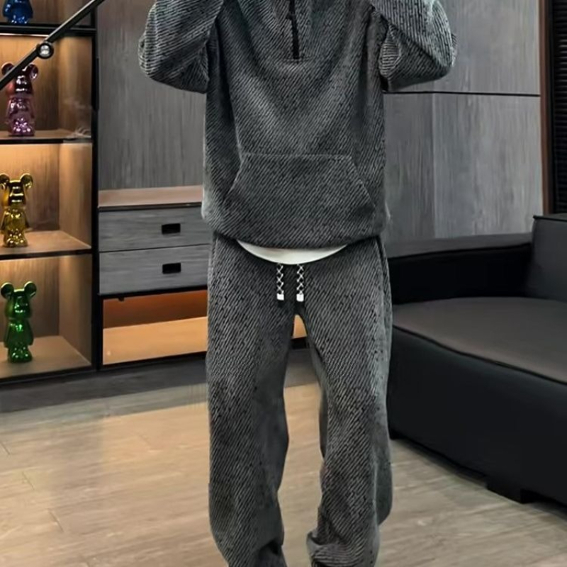 Men Striped Hoodie Set Thick F - đánh giá và giá Men'S Fashion Zipper Hoodie