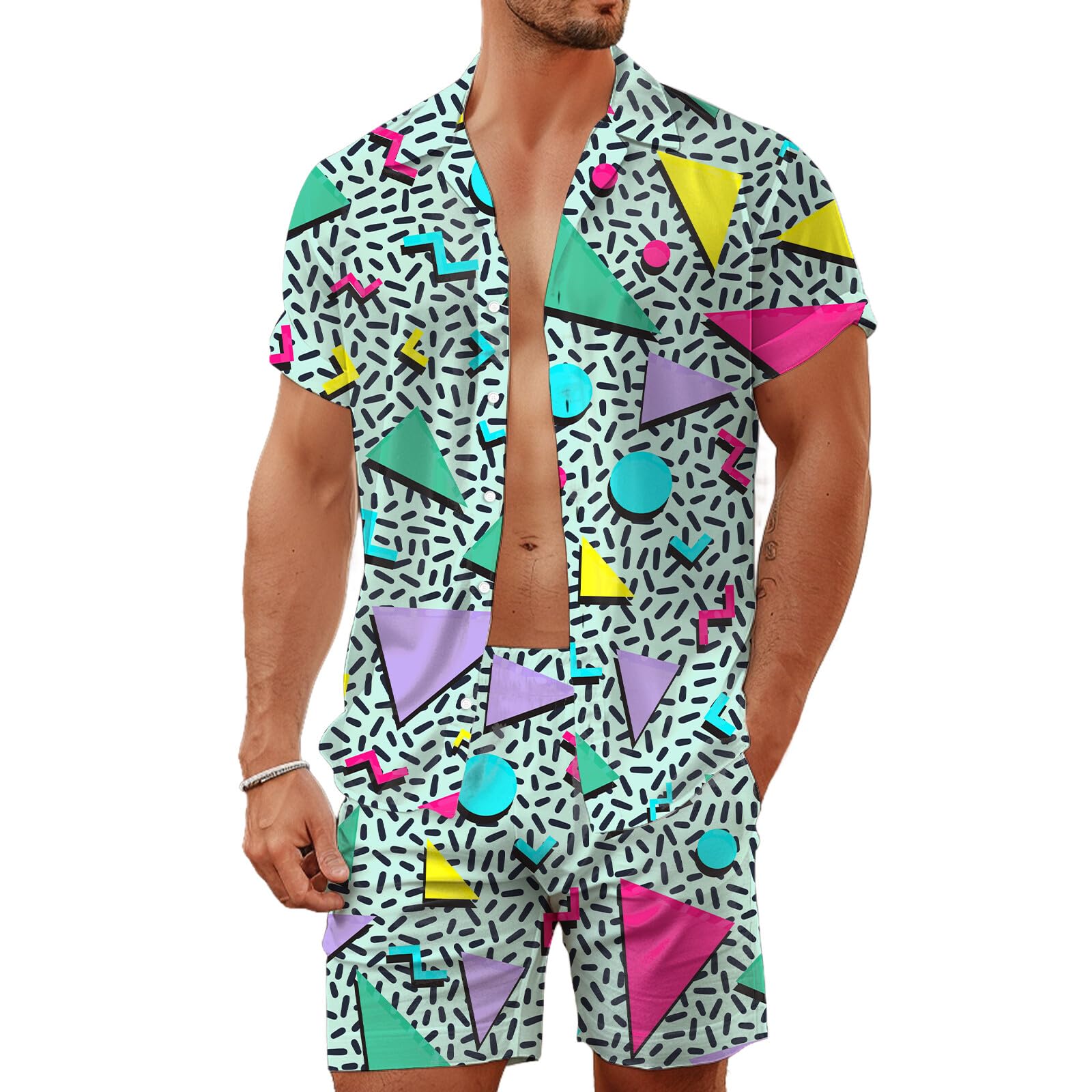 Summer Irregular Geometric 3D  - đánh giá và giá Mens Fashion Streetwear