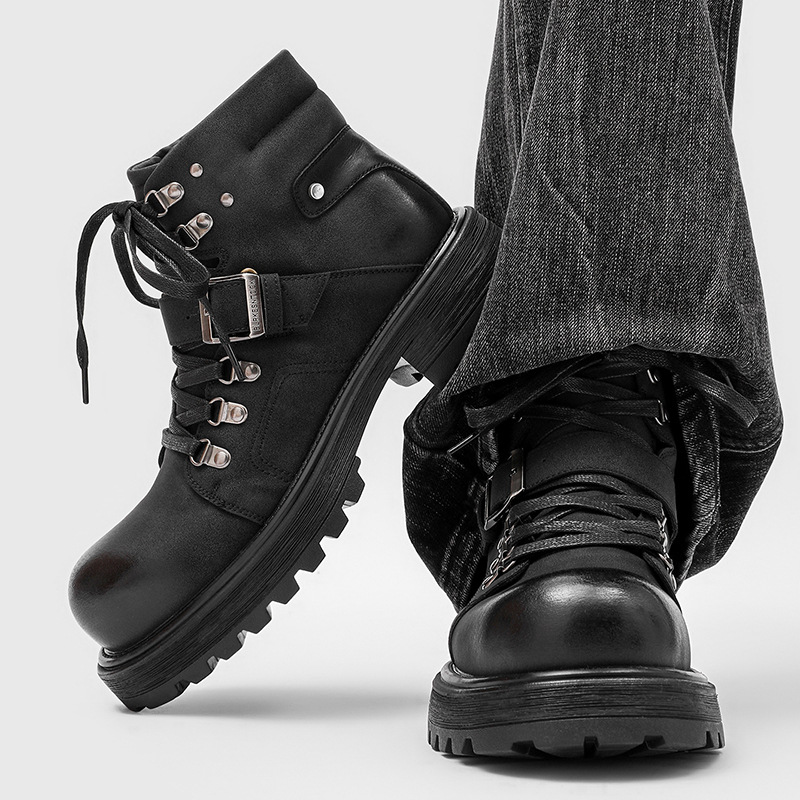 Brand Men Leather Boots Motorc - đánh giá và giá Men'S Fashion Luxury Brands