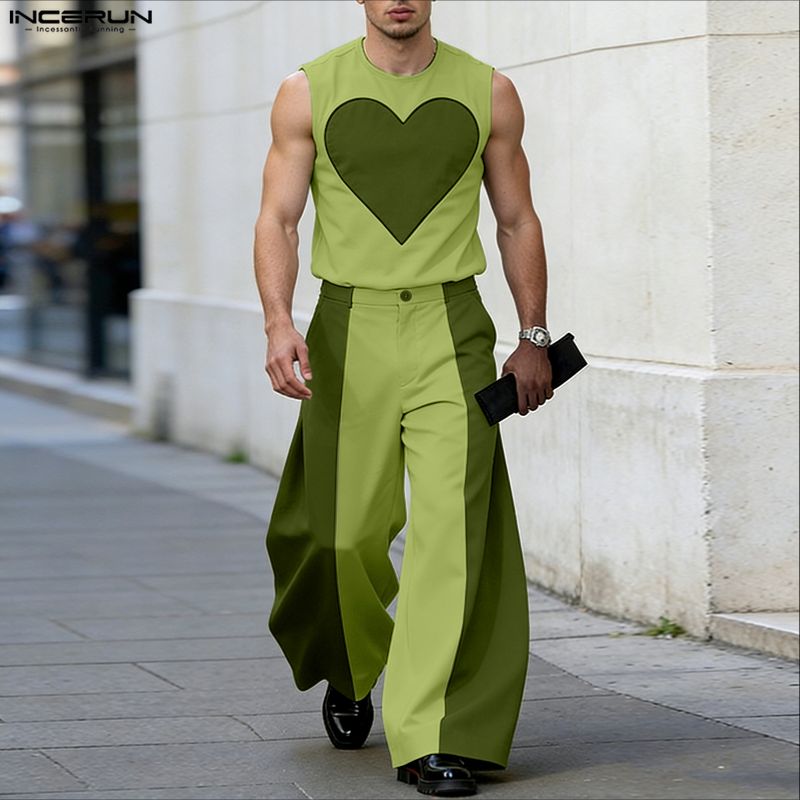 INCERUN Men's Sets Patchwork C - đánh giá và giá Mens Fashion Streetwear