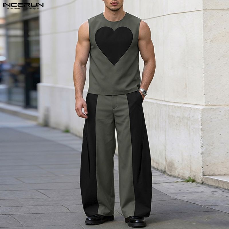 INCERUN Men's Sets Patchwork C - đánh giá và giá Mens Fashion Streetwear