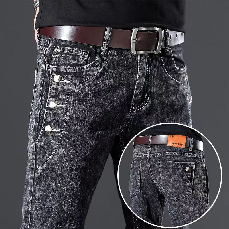 Classic Slim Vintage Fashion M - đánh giá và giá Men'S Fashion Grey Jeans