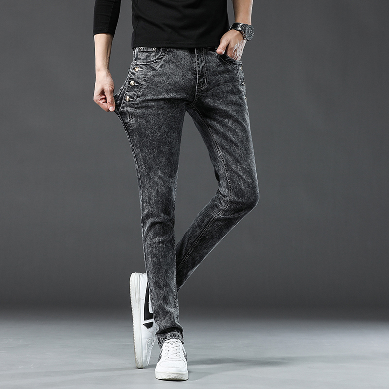 Classic Slim Vintage Fashion M - đánh giá và giá Men'S Fashion Grey Jeans