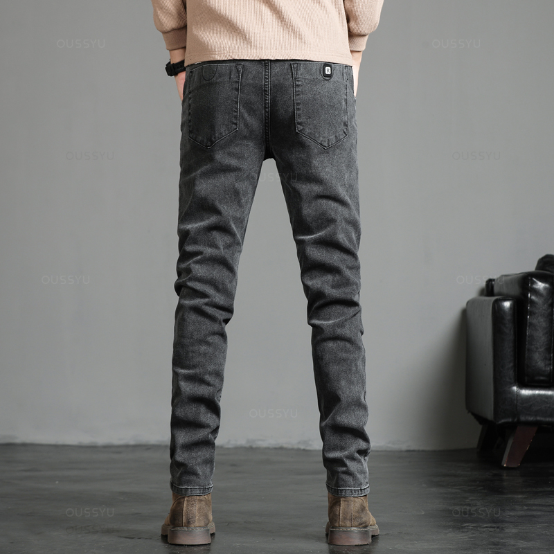 Mùa Xuân, Mùa Thu Nam Cổ Điển  - đánh giá và giá Men'S Fashion Grey Jeans