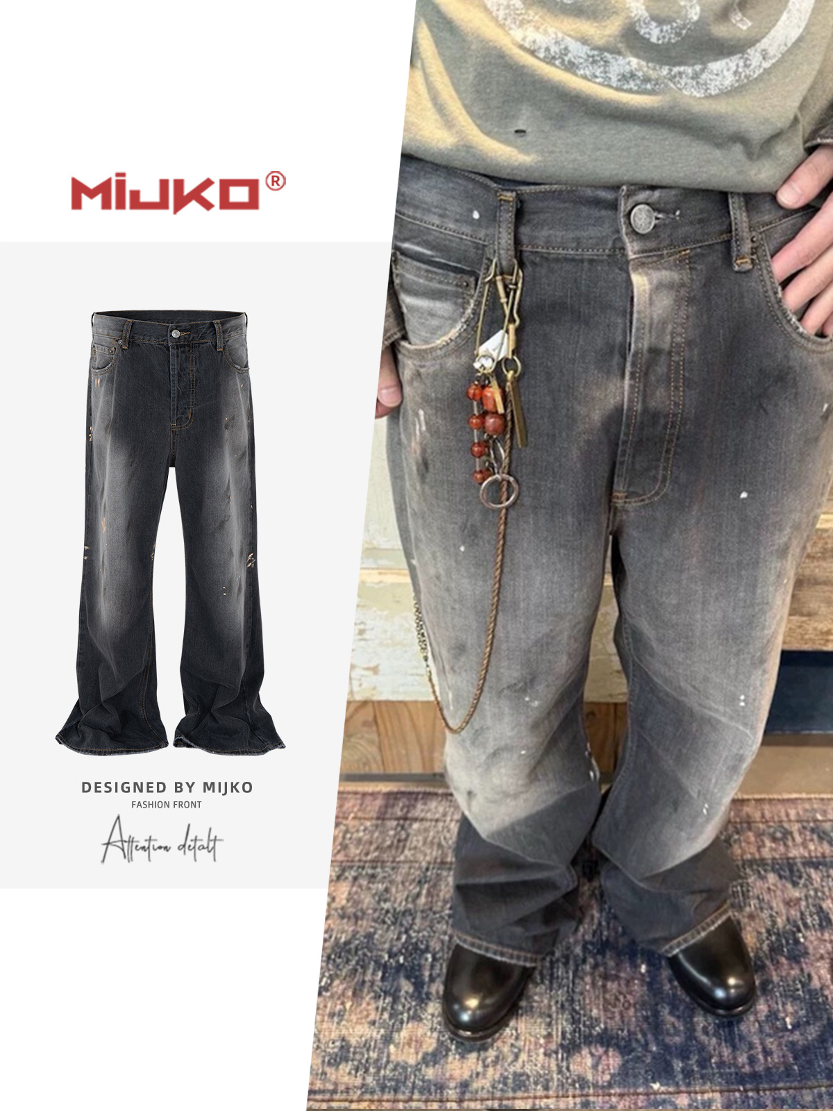 MIJKO Gradient Washed Men's Je - đánh giá và giá Men'S Fashion Jeans And Boots