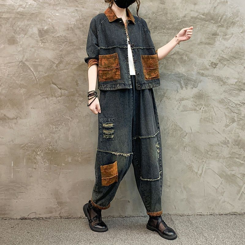 Autumn Winter Women Retro Cowb - đánh giá và giá Denim Jacket Vintage